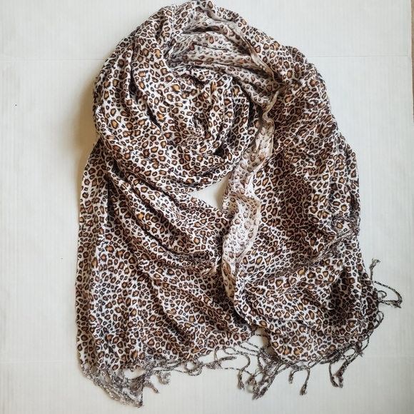 ANIMAL LEOPARD PPRINT LONG SCARF WRAP SHOULDER COVER COTTON* O/S - Picture 2 of 10